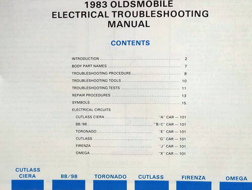 1983 Oldsmobile Electrical Troubleshooting Manual