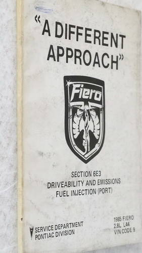 1985 Pontiac Fiero V6 Fuel and Emissions Service Manual 