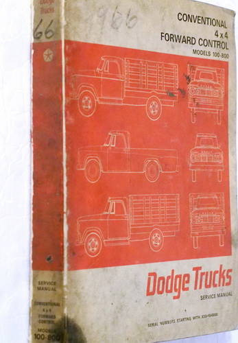 1966 Dodge Pickup Truck 100-700 Service Manual Spine View