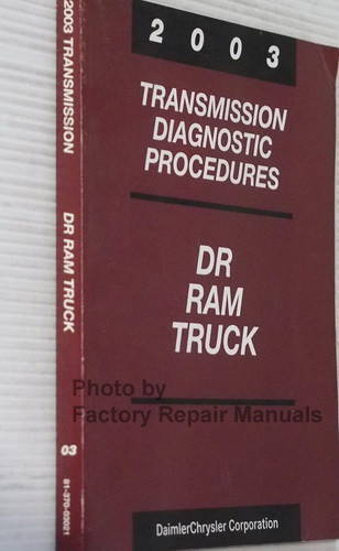 2003 Dodge Ram Truck Transmission Diagnostic Procedures Manual