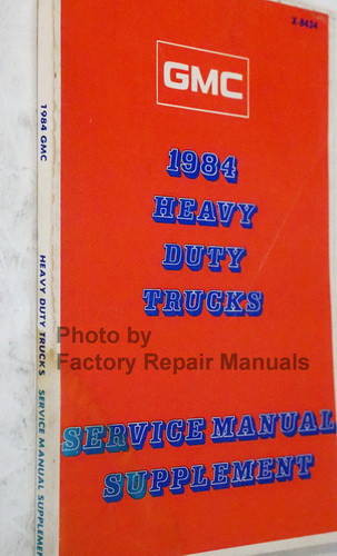1984 GMC Astro 95 Brigadier General Service Manual Supplement