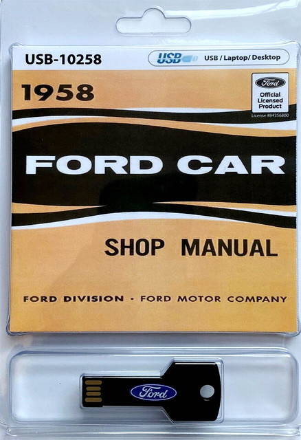 1958 Ford Car Shop Manual on USB