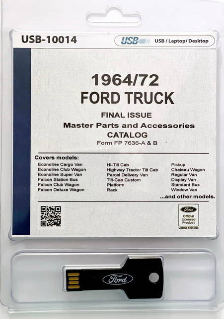 1964-1972 Ford Truck Master Parts and Accessory Catalog on USB
