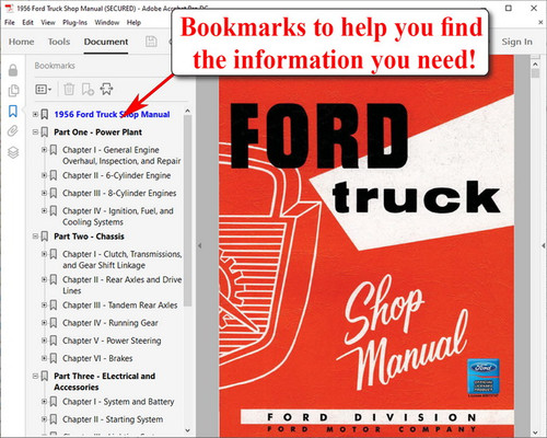 1956 Ford Truck Shop Manual Download