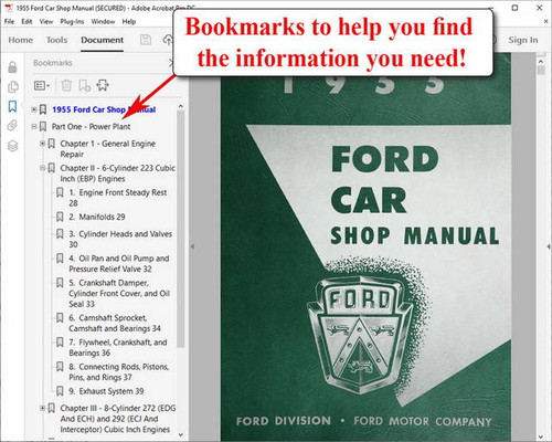 1955 Ford Car Shop Service Manual eBook Download