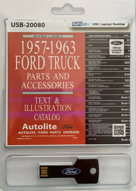 1957-1963 Ford Truck Van Bus Master Parts and Accessory Catalog on USB