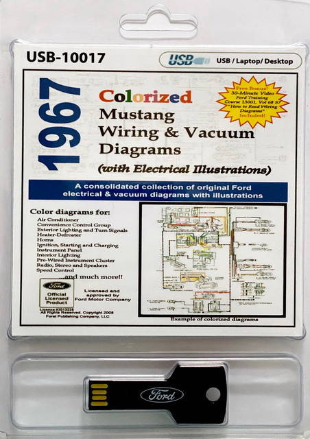 1967 Ford Mustang Colorized Wiring Diagrams on USB
