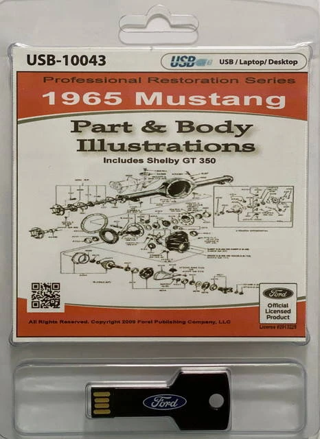 1965 Ford Mustang Part and Body Illustrations on USB