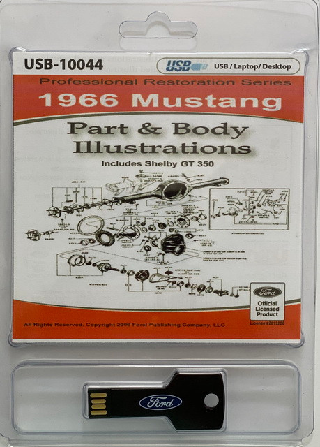 1966 Ford Mustang Part and Body Illustrations on USB