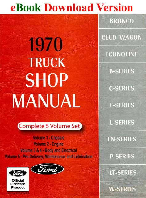 1970 Ford Truck Van Bronco Bus Factory Shop Service Repair Manual Download