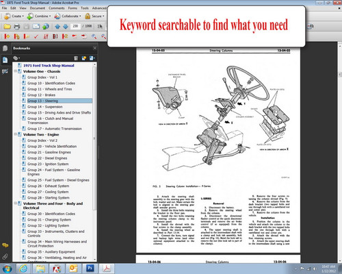 1971 Ford Truck Van Bronco Bus Shop Manual Download