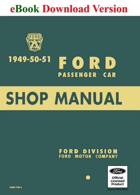 1949 1950 1951 Ford Passenger Car Shop Manual Download