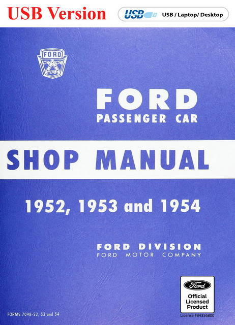 1952, 1953 and 1954 Ford Passenger Car Shop Manual Download