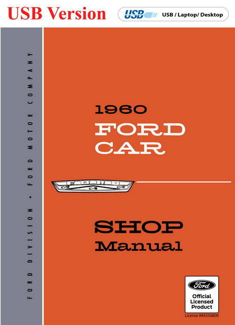 1960 Ford Car Shop Manual on USB