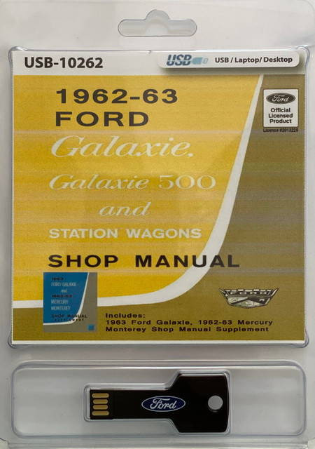 1962 1963 Ford Club Galaxie and Station Wagons Factory Shop Service Manual on USB