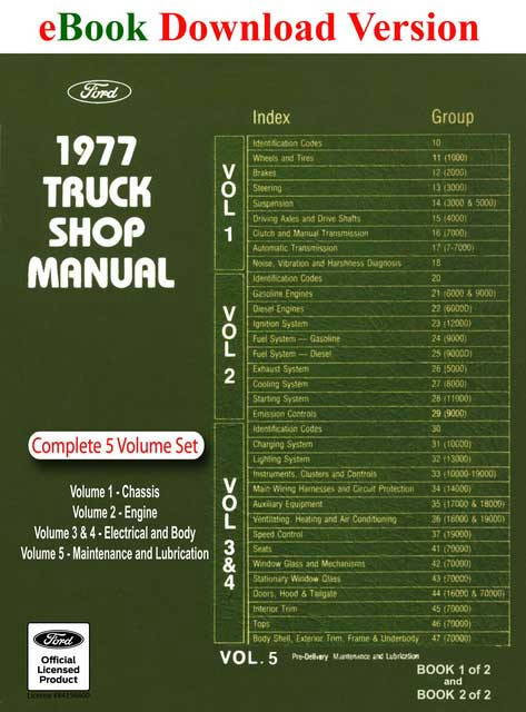 1977 Ford Truck Bronco Econoline Van Parcel Factory Shop Service Manual Download
