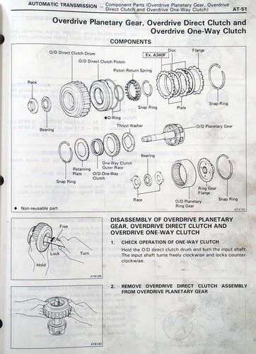 1992 Toyota A340E A340F A340H Automatic Transmission Overhaul Repair Manual