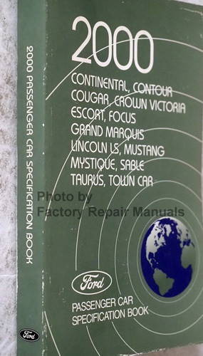 2000 Ford Lincoln Mercury Car Service Specifications Book