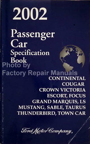 2002 Ford Car Specifications Book