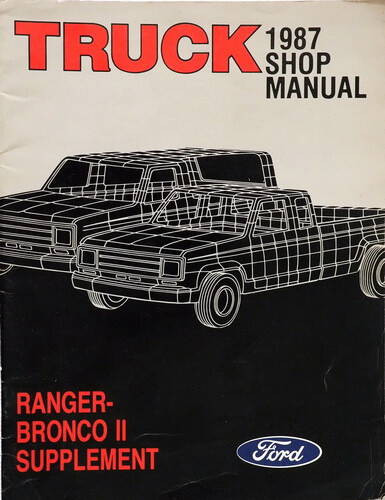 1987 Ford Ranger, Bronco II Shop Manual Supplement