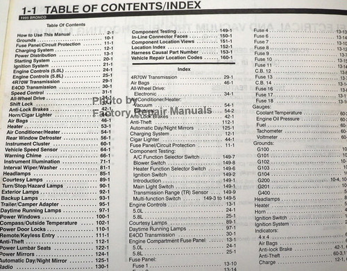 1995 Ford Bronco Electrical Vacuum & Troubleshooting Manual