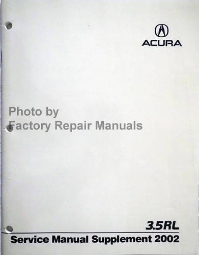 2002 Acura 3.5 RL Service Manual Supplement