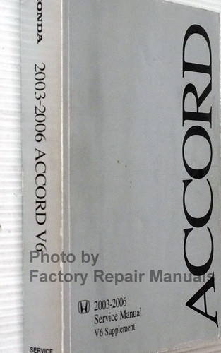 2003-2006 Honda Accord V6 Service Manual Supplement