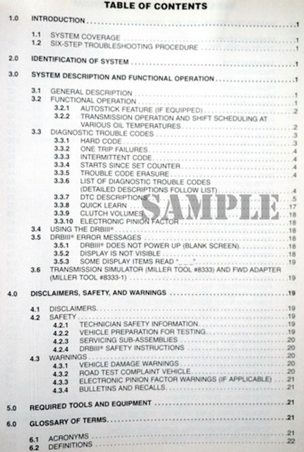 2005 Jeep Liberty Diesel Transmission Diagnostic Troubleshooting Procedures Table of Contents