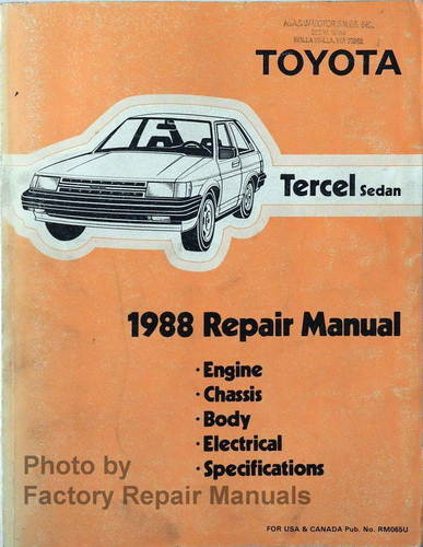 1988 Toyota Tercel Sedan Repair Manual