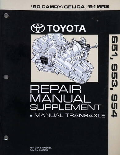 1990 Toyota S51 S53 S54 Manual Transmission Repair Manual