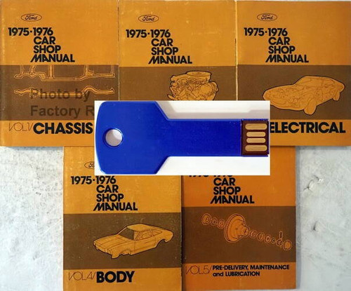 1975 1976 Ford Mercury Lincoln Car Shop Manual Volumes 1 through 5 on USB
