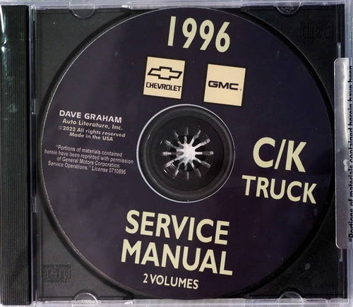 1996 Chevy GMC C/K Truck Service Manuals on CD