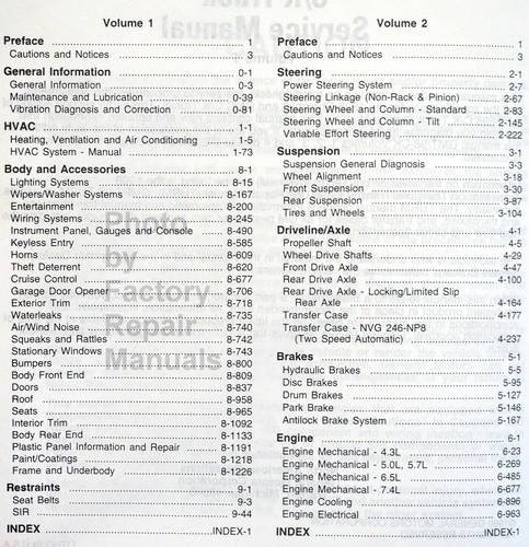 1998 Chevy & GMC C/K Truck  Tahoe Yukon Service Manuals on USB