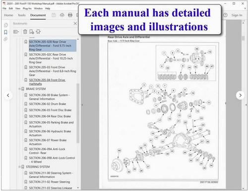 2001 Ford F150 Factory Shop Service Repair Manual on USB 
