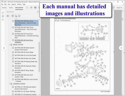 2001 Ford F150 Factory Shop Service Repair Manual on USB 