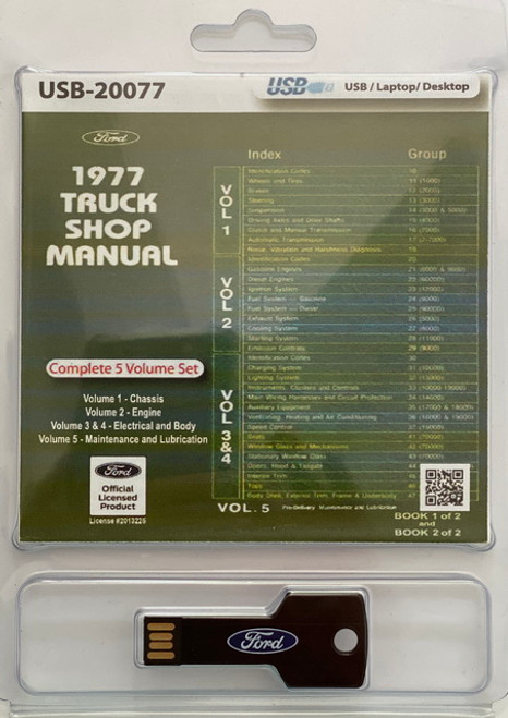 1977 Ford Truck Bronco Econoline Van Parcel Factory Shop Service Manual USB