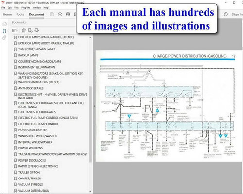 1988 Ford Bronco F150 F250 F350 F-Super Duty Electrical & Vacuum Troubleshooting Manual