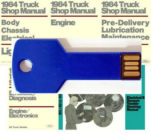 1984 Ford F-150 to F-350 Bronco Econoline E-150 to E-350 Light Truck Shop Manual 5 Volumes