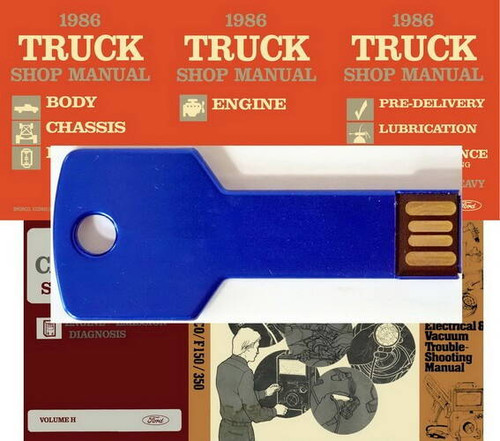 1986 Ford Bronco Econoline F150 to F350 Light Truck Shop Manual Five Volumes