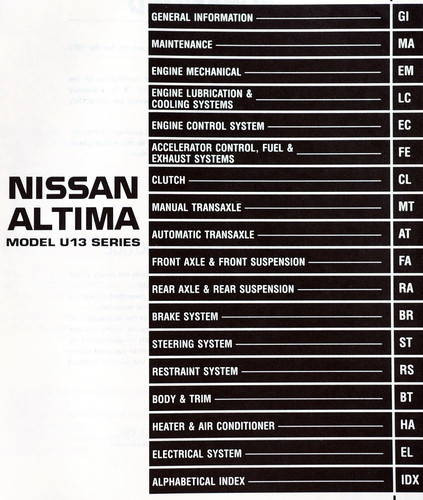 1997 Nissan Altima Service Manual
