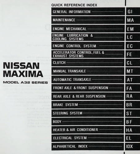 1995 Nissan Maxima Service Manual