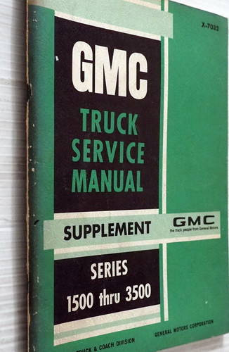 1970 GMC Truck Service Manual Supplement Series 1500 thru 3500