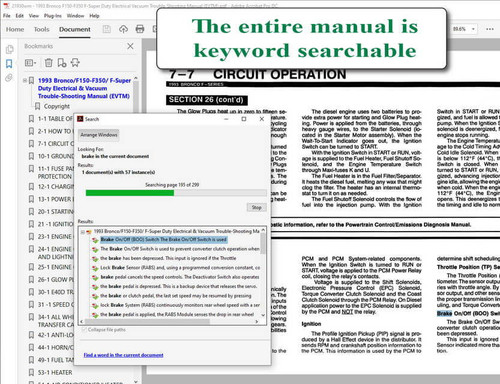 1993 Ford F150 F250 F350 Bronco Electrical & Vacuum Troubleshooting Manual