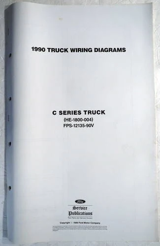 1990 Ford C8000 CT8000 Truck Foldout Electrical Wiring Diagrams