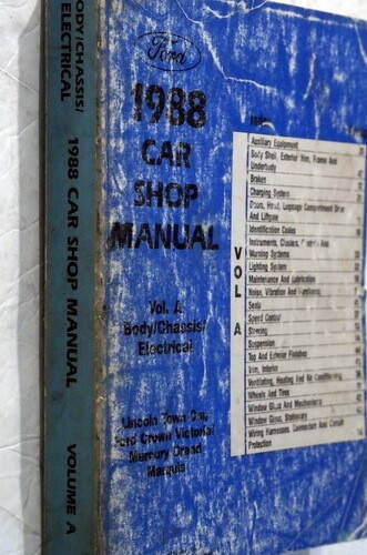 1988 Town Car Crown Victoria Grand Marquis Body Chassis Electrical Service Manual