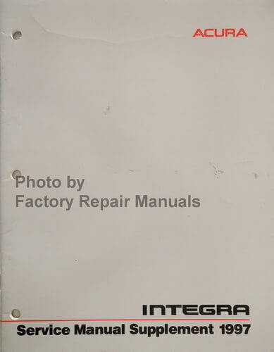 1997 Acura Integra Service Manual Supplement