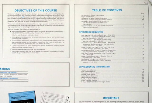 1986 Ford Car 5.0L Engine Control Systems Manual