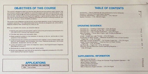 1986 Ford 2.5L Engine Control Systems Manual