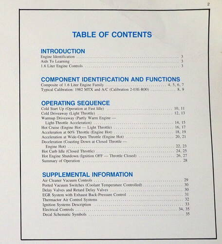 1981 1982 Ford Escort Exp Mercury LN7 Lynx 1.6L Engine Control Systems Manual