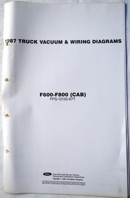 1987 Ford Truck F600 F700 F800 FT900 Electrical Wiring Diagrams (CAB)